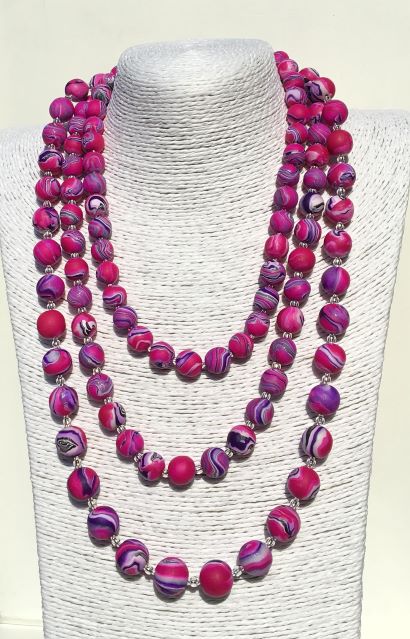 fuchsia beads